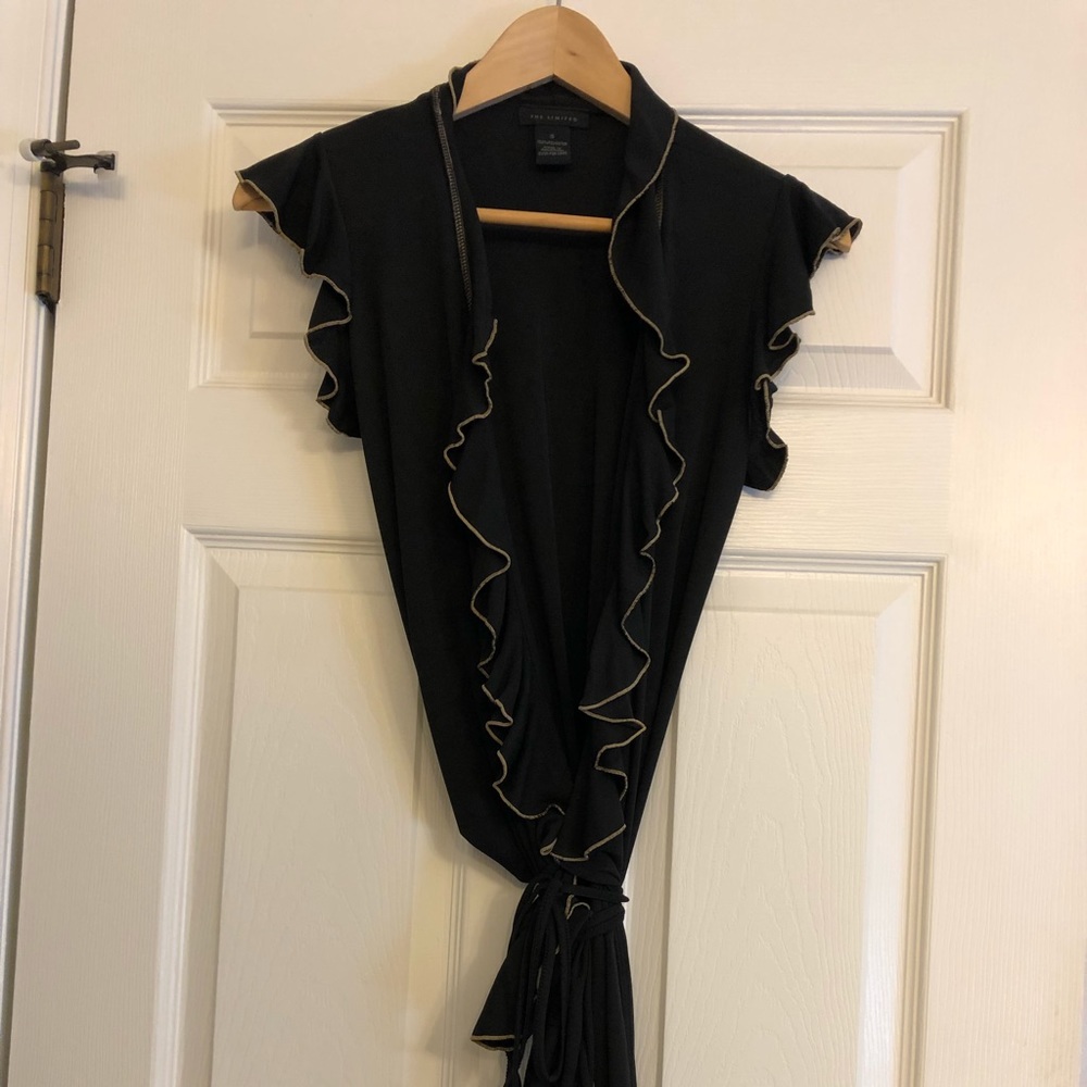 EUC black wrap dress- size S-The Limited